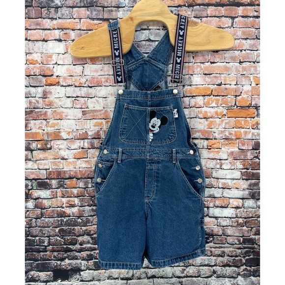 Mickey Unlimited Denim - Mickey Unlimited Jerry Leigh Denim Shortalls XL Blue Mickey Mouse Overalls